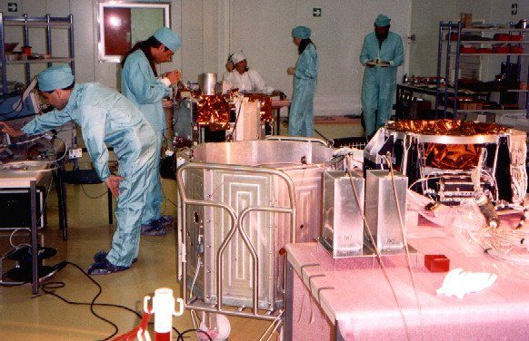 Team working on YES2 in the clean room